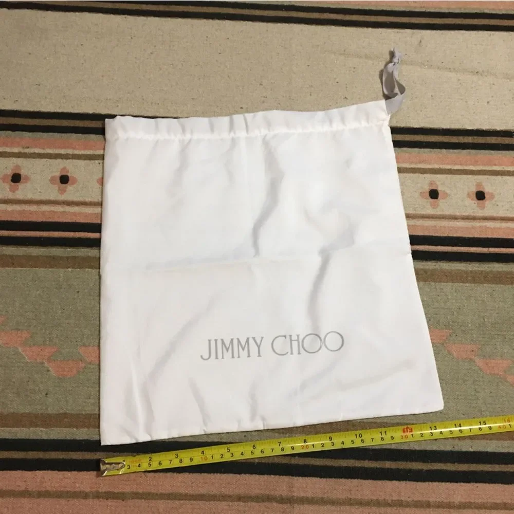 Jimmy Choo White Dustbag medium approx 13” x 14” Good for travel shoes
